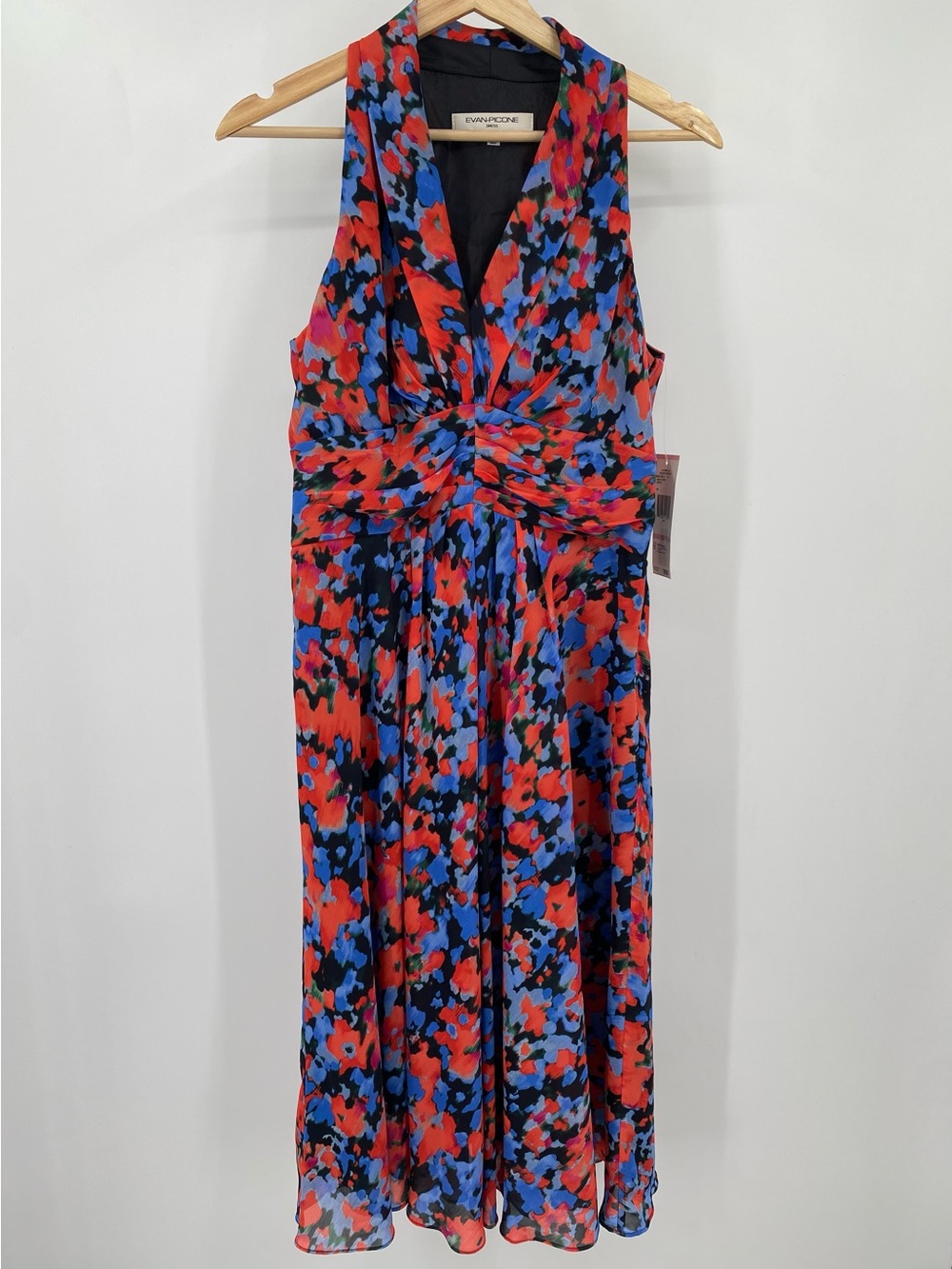 Evan Picone Lined Sleeveless Dress Mango Symphony Multicolor Size 10 NWT